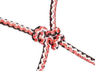 barrel knot (blood knot) close up tied on rope