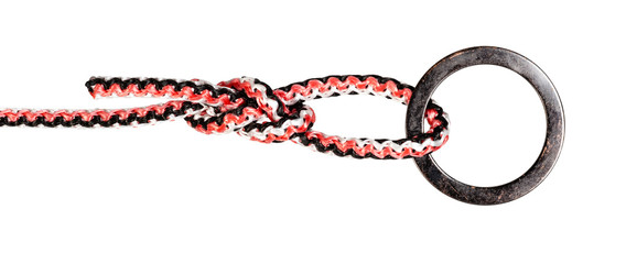 another side of capstan knot and loop tied on rope