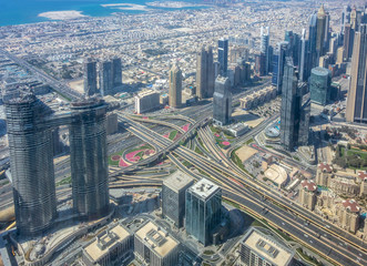 Naklejka na ściany i meble Dubai aerial view