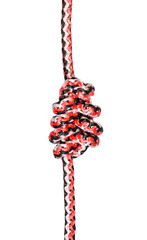 multiple figure-eight knot tied on synthetic rope