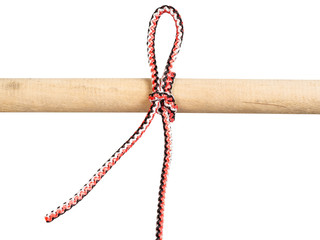 Singly slipped reef knot tied on synthetic rope