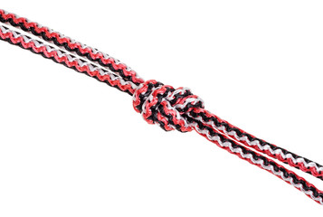 another side of Flemish bend knot tied on rope