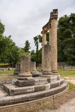 Palaistra ruins at Olympia at the site of the first Olympic games near Athens Greece