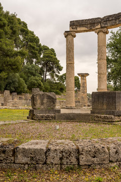 Palaistra ruins at Olympia at the site of the first Olympic games near Athens Greece