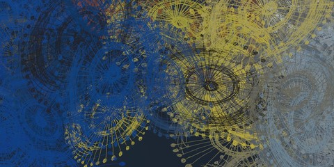 Artistic sketch backdrop material. Abstract geometric pattern. Chaos and random. Modern art drawing painting. 2d illustration. Digital texture wallpaper.