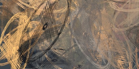 Artistic sketch backdrop material. Abstract geometric pattern. Chaos and random. Modern art drawing painting. 2d illustration. Digital texture wallpaper. 