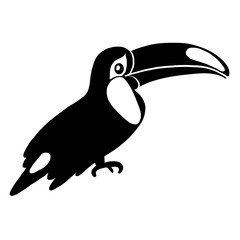 Toucan bird cartoon character design, Cute flat vector illustration isolated on white, South America fauna, Brazilian icon,Wild animal for zoo alphabet, children invitation, decorative pattern