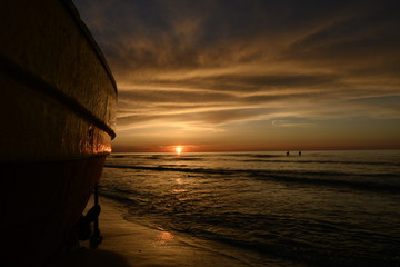 Great sunset on the beach of Debki