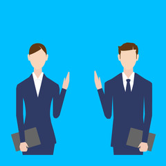 Business people. Vector illustration. Flat design. Man and woman.