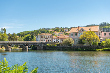 Vez river and village of Arcos de Valdevez, Viana do Castelo in Minho, Portugal