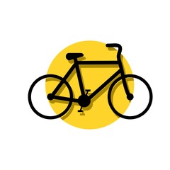 Bike silhouette, Simple flat icon or logo