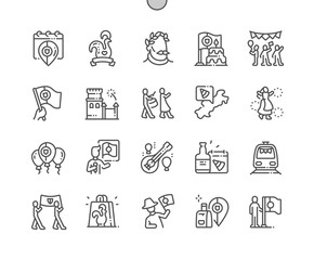 Portugal Day Well-crafted Pixel Perfect Vector Thin Line Icons 30 2x Grid for Web Graphics and Apps. Simple Minimal Pictogram