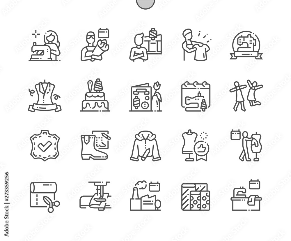 Poster day of light industry workers well-crafted pixel perfect vector thin line icons 30 2x grid for web g