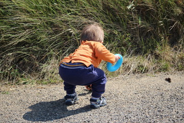 bébé marchant avec son chien cane corso