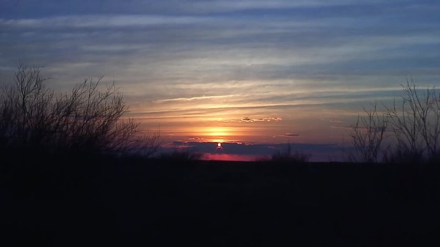 Kazakhstan. Plateau Ustyurt. Sunset. Time lapse.