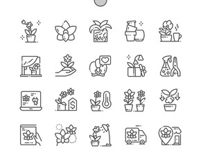 Orchids Well-crafted Pixel Perfect Vector Thin Line Icons 30 2x Grid for Web Graphics and Apps. Simple Minimal Pictogram