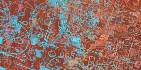 Artistic sketch backdrop material. Abstract geometric pattern. Chaos and random. Modern art drawing painting. 2d illustration. Digital texture wallpaper. 