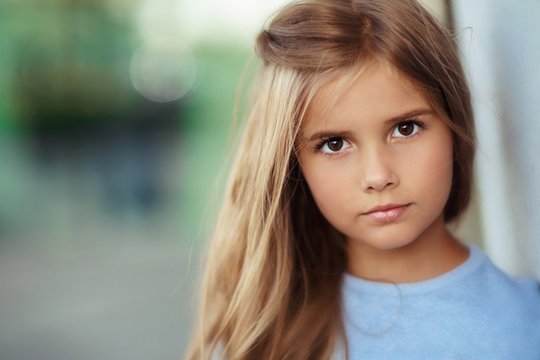 Beautiful little girl with long hair