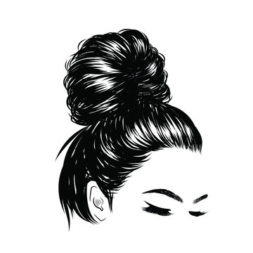Download 622 Best Messy Bun Hair Images Stock Photos Vectors Adobe Stock