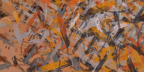 Artistic sketch backdrop material. Abstract geometric pattern. Chaos and random. Modern art drawing painting. 2d illustration. Digital texture wallpaper. 