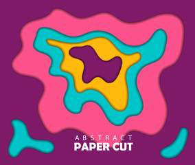 Modern template 3d paper cut  template with abstract wave shapes.Design concept pattern for flyers, bunners, presentation. vector eps10
