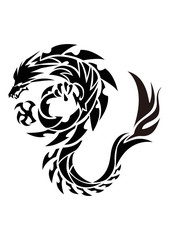 トライバルドラゴン。 ステッカーのデザイン。龍のデザイン。