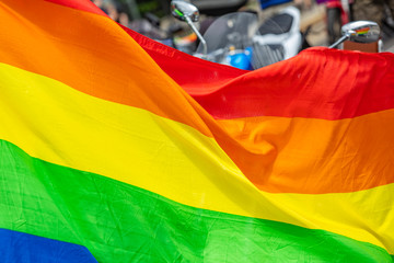 rainbow flag in the wind