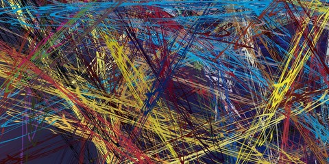 Artistic sketch backdrop material. Abstract geometric pattern. Chaos and random. Modern art drawing painting. 2d illustration. Digital texture wallpaper.