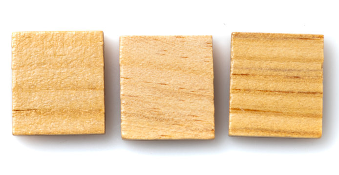 Three Scrabble Blank Board Game Tiles