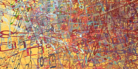 Artistic sketch backdrop material. Abstract geometric pattern. Chaos and random. Modern art drawing painting. 2d illustration. Digital texture wallpaper.