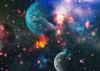 planets, stars and galaxies in outer space showing the beauty of space exploration. Elements...