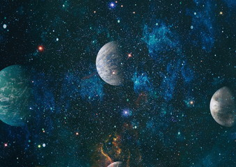 planets, stars and galaxies in outer space showing the beauty of space exploration. Elements...