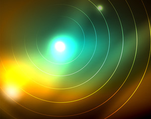 Shiny circles glowing abstract background