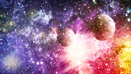 planets, stars and galaxies in outer space showing the beauty of space exploration. Elements...