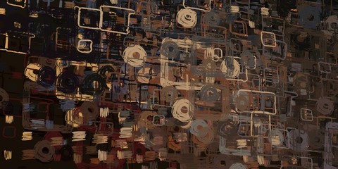 Artistic sketch backdrop material. Abstract geometric pattern. Chaos and random. Modern art drawing painting. 2d illustration. Digital texture wallpaper.