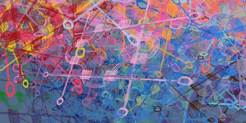 Artistic sketch backdrop material. Abstract geometric pattern. Chaos and random. Modern art drawing painting. 2d illustration. Digital texture wallpaper.