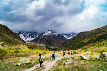 Fototapeta na wymiar Mountains Georgia hiking (Caucasus)