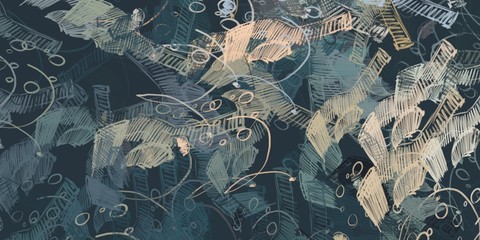 Artistic sketch backdrop material. Abstract geometric pattern. Chaos and random. Modern art drawing painting. 2d illustration. Digital texture wallpaper. 