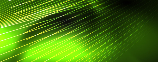 Obraz premium Shiny color neon light with lines, abstract wallpaper, shiny motion, magic space light. Techno abstract background