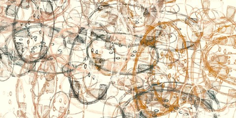 Artistic sketch backdrop material. Abstract geometric pattern. Chaos and random. Modern art drawing painting. 2d illustration. Digital texture wallpaper.