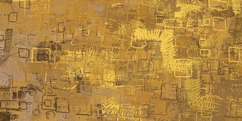 Fototapeta premium Artistic sketch backdrop material. Abstract geometric pattern. Chaos and random. Modern art drawing painting. 2d illustration. Digital texture wallpaper. 