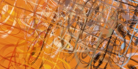 Obraz premium Artistic sketch backdrop material. Abstract geometric pattern. Chaos and random. Modern art drawing painting. 2d illustration. Digital texture wallpaper. 