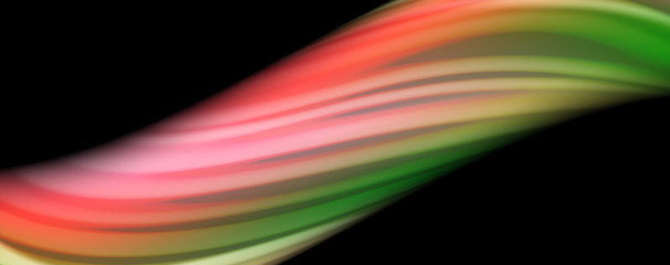 Fluid liquid color wave lines, glowing colorful light effect, abstract composition template. Geometric technology abstract pattern. Movement concept