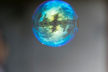 globe on blue background