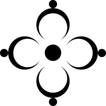 vector illustrates four people around  table  meeting icon,Group of four  person, thiis can ilustrate an open flower as well 