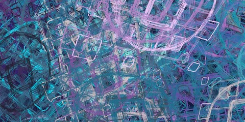 Artistic sketch backdrop material. Abstract geometric pattern. Chaos and random. Modern art drawing painting. 2d illustration. Digital texture wallpaper. 