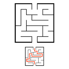 Abstact labyrinth. Educational game for kids. Puzzle for children. Maze conundrum. Find the right path. Vector illustration.