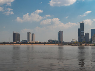 Phnom Penh skyline from Tourist Boar, Cambodia