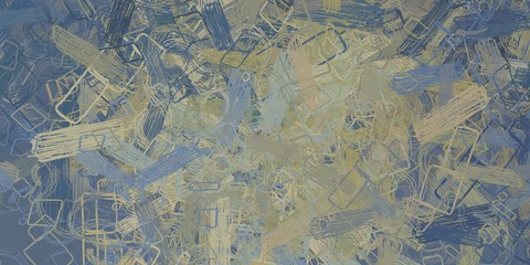 Artistic sketch backdrop material. Abstract geometric pattern. Chaos and random. Modern art drawing painting. 2d illustration. Digital texture wallpaper. 