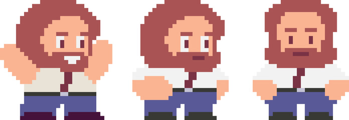 Set of pixel characters in art style